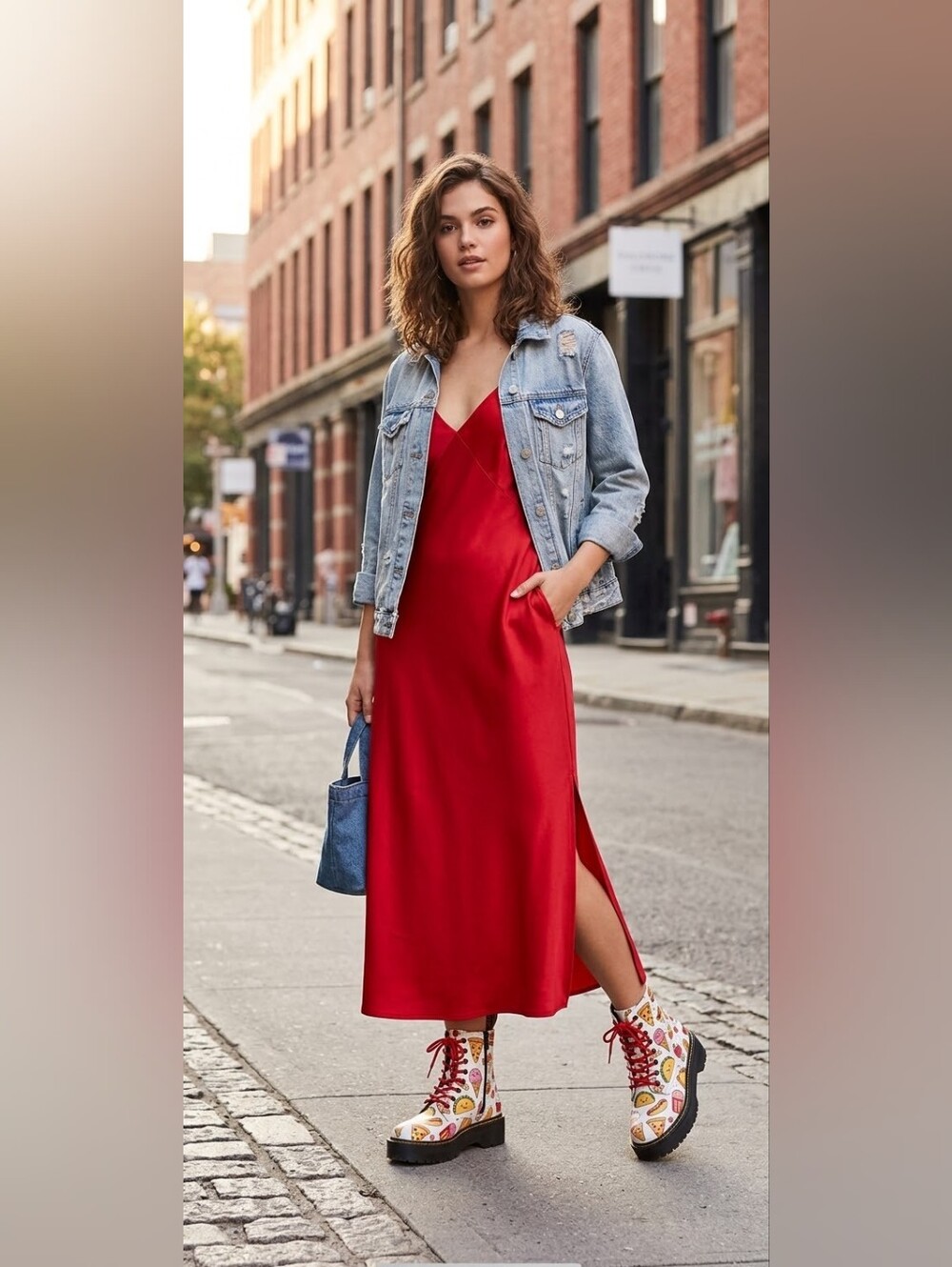 NWT A New Day Red Satin Slip Midi Dress Size Large